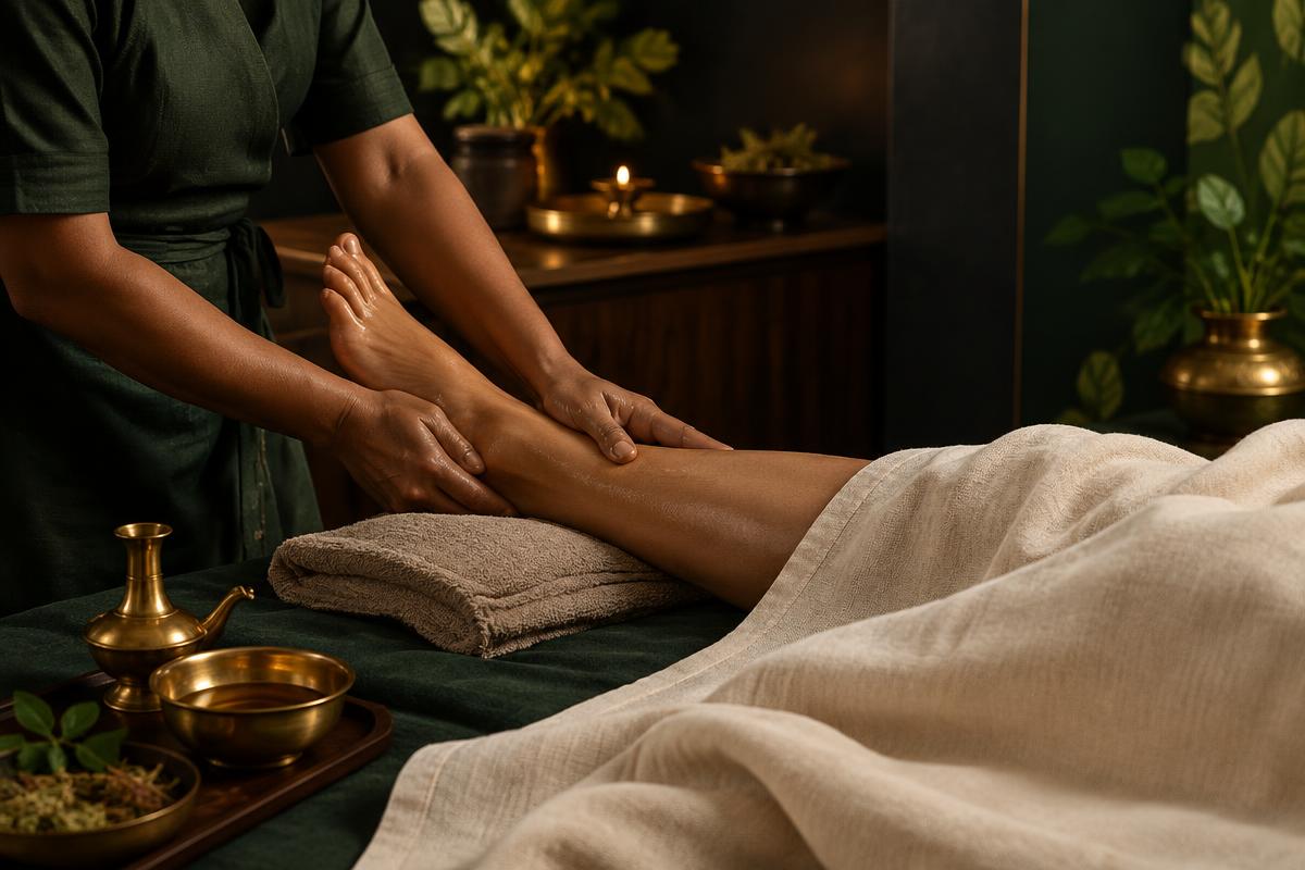 Professional foot and lower-leg wellness massage